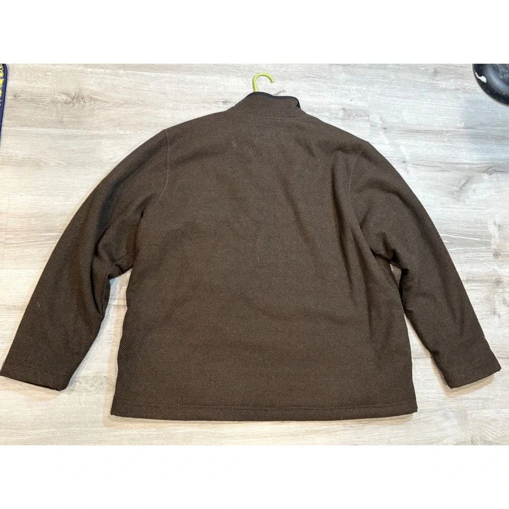 Orvis‎ Mens Brown Sherpa Lined Quarter Zip Pullover Sweater XXL 1526440